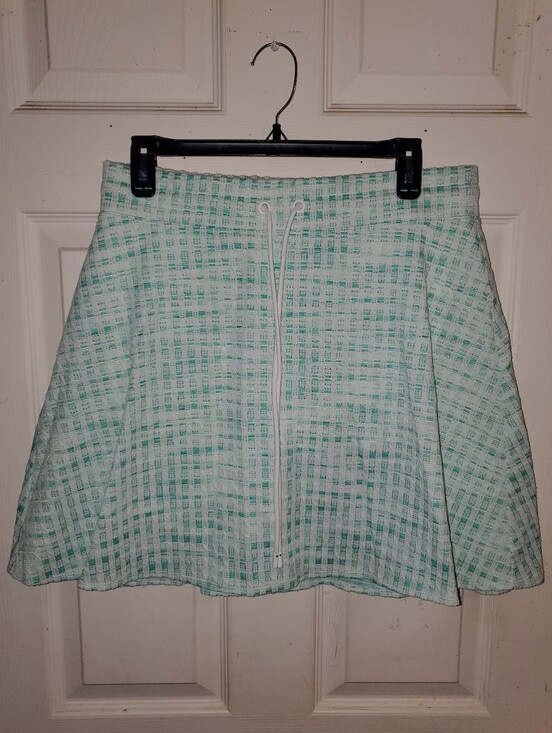 Talbots Pants - T by Talbots Everyday Stretch Skort in Green and White Plaid